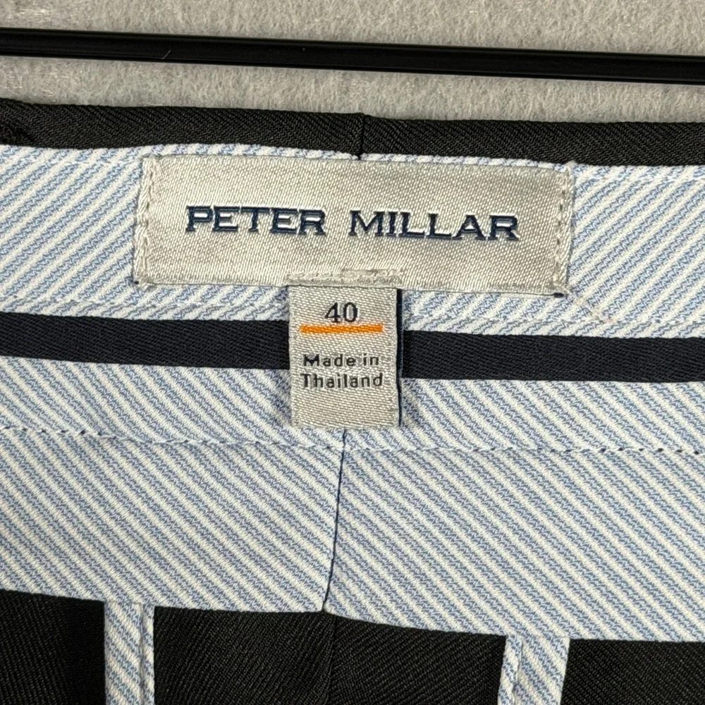 Peter Millar Mens 40 Salem Classic Fit Golf Shorts Black Recycled Stretch